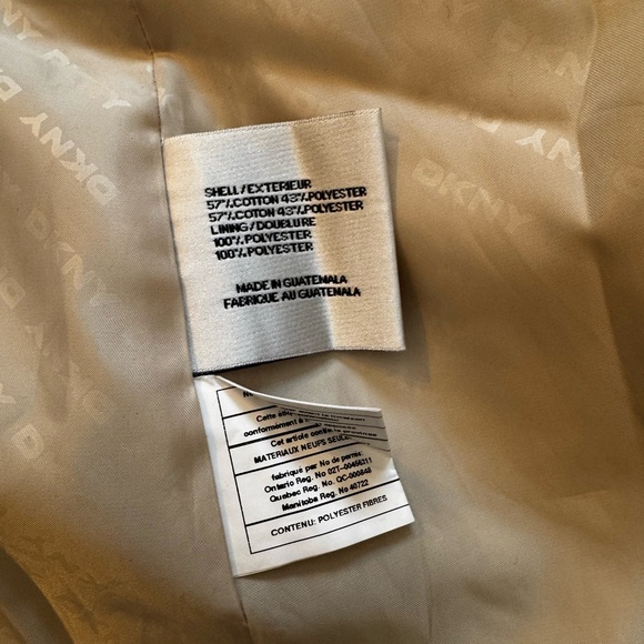 DKNY Cotton Blend Double-Breasted Trench Coat - Sand/Beige - XL (removable hood) - Picture 7 of 10